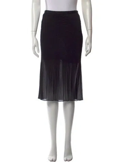 Pre-owned Max Mara Pleated Accents Midi Length Skirt In Black