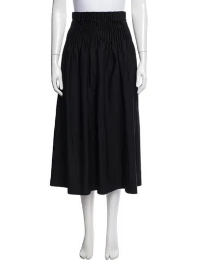 Pre-owned Max Mara Pleated Accents Midi Length Skirt In Black