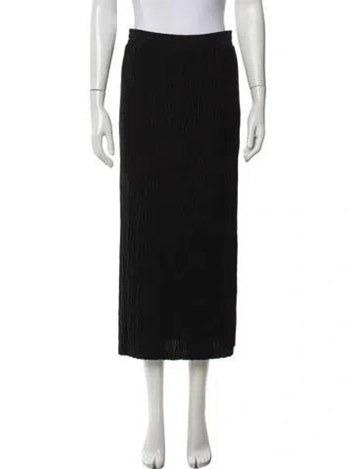 Pre-owned Max Mara Pleated Accents Midi Length Skirt In Black