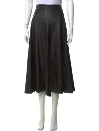 Pre-owned Max Mara Pleated Accents Midi Length Skirt In Black