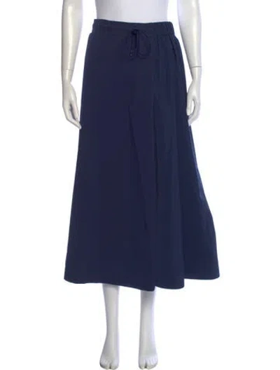 Pre-owned Max Mara Pleated Accents Midi Length Skirt In Blue