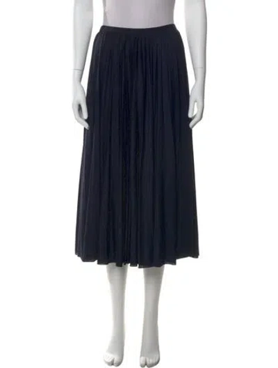 Pre-owned Max Mara Pleated Accents Midi Length Skirt In Blue