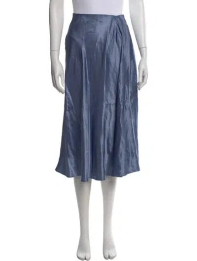 Pre-owned Max Mara Pleated Accents Midi Length Skirt In Blue