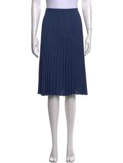 Pre-owned Max Mara Pleated Accents Midi Length Skirt In Blue
