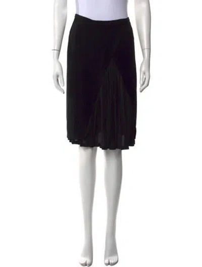 Pre-owned Max Mara Pleated Accents Midi Length Skirt In Blue