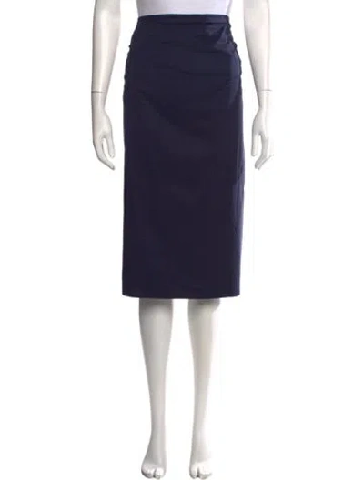 Pre-owned Max Mara Pleated Accents Midi Length Skirt In Blue