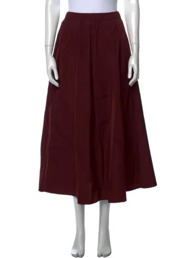 Pre-owned Max Mara Pleated Accents Midi Length Skirt In Brown