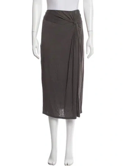 Pre-owned Max Mara Pleated Accents Midi Length Skirt In Gray
