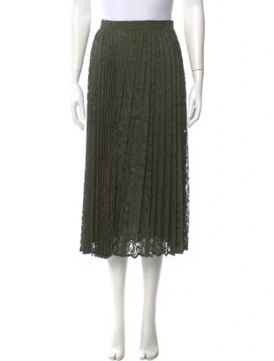 Pre-owned Max Mara Pleated Accents Midi Length Skirt In Green