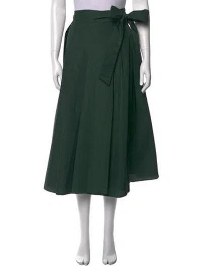 Pre-owned Max Mara Pleated Accents Midi Length Skirt In Green