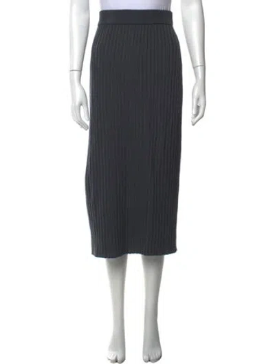 Pre-owned Max Mara Pleated Accents Midi Length Skirt In Grey