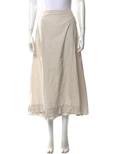 Pre-owned Max Mara Pleated Accents Midi Length Skirt In Neutral