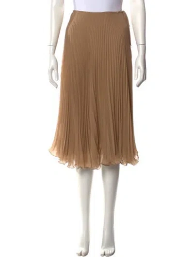 Pre-owned Max Mara Pleated Accents Midi Length Skirt In Neutral