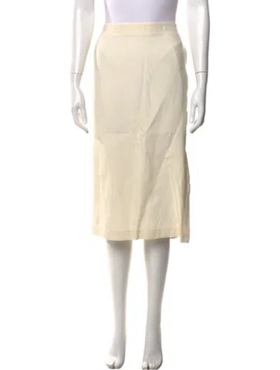 Pre-owned Max Mara Pleated Accents Midi Length Skirt In Neutral