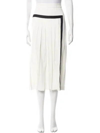 Pre-owned Max Mara Pleated Accents Midi Length Skirt In Neutrals