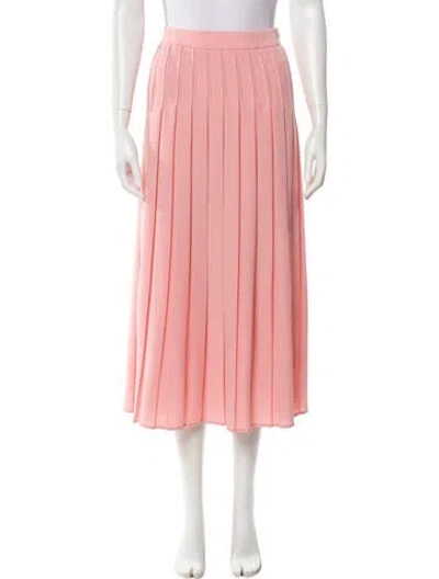 Pre-owned Max Mara Pleated Accents Midi Length Skirt W/ Tags In Pink