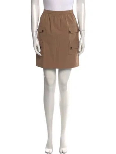 Pre-owned Max Mara Pleated Accents Mini Skirt In Neutral