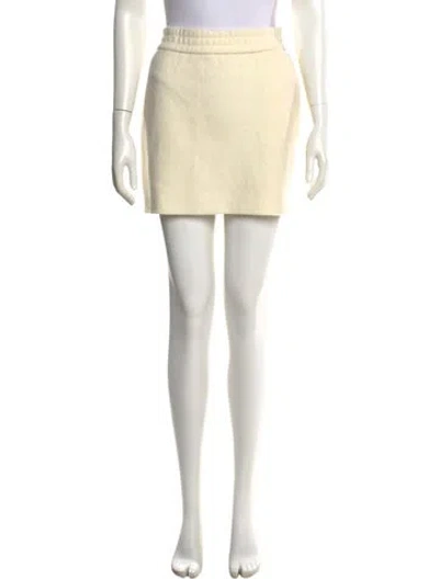 Pre-owned Max Mara Pleated Accents Mini Skirt In Neutral