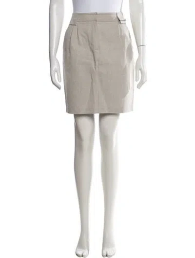 Pre-owned Max Mara Pleated Accents Mini Skirt In Neutrals