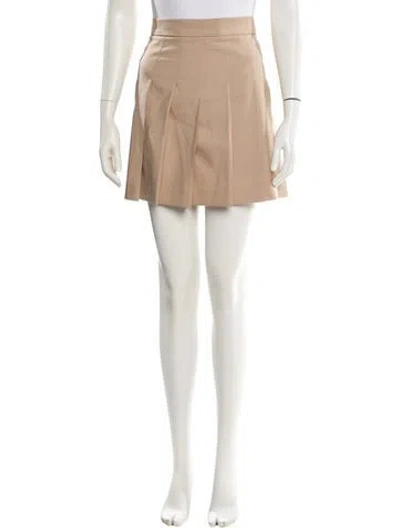 Pre-owned Max Mara Pleated Accents Mini Skirt W/ Tags In Neutral