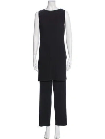Pre-owned Max Mara Pleated Accents Pant Set In Black