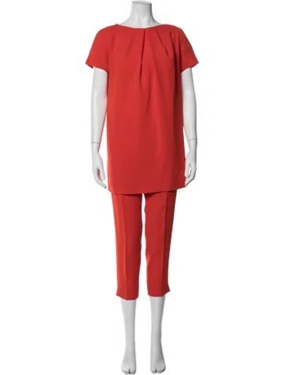 Pre-owned Max Mara Pleated Accents Pant Set In Orange
