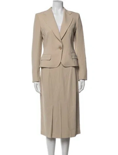 Pre-owned Max Mara Pleated Accents Skirt Suit In Neutral