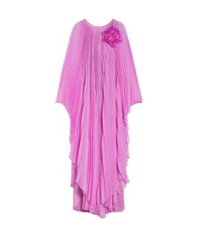 Max Mara Pleated Blouse Dress In Pink