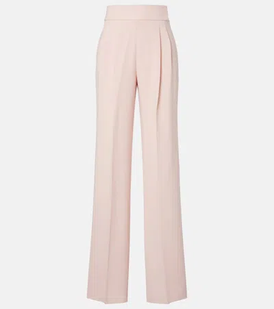 Max Mara Pleated Cady Straight Pants In Pink