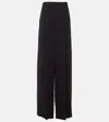 Max Mara Pleated Cady Wide-leg Pants In Black