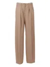Max Mara Pleated Cali Trousers In Neutral