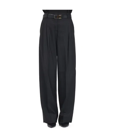 Max Mara Pleated Casual Pants In Black