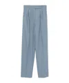Max Mara Perfect High Waist Wide Leg Trousers In Blue