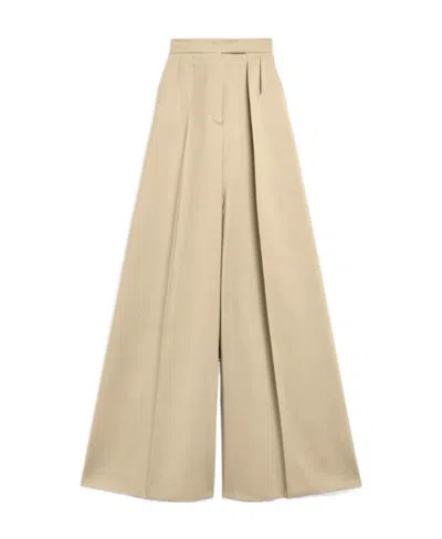 Max Mara Pleated Casual Pants In Brown