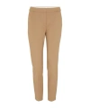 Max Mara Straight-leg Tailored Cotton Pants With Structured Waistband In Nude