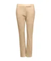 Max Mara Okra Cotton Cigarette Pants In Nude