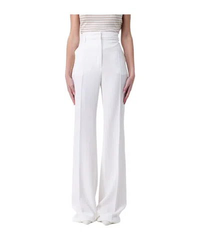 Max Mara Pleated Casual Pants In White