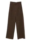 Max Mara Ponza Cotton And Wool-blend Wide-leg Pants In Brown