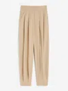 Max Mara Pleated Cotton Trousers In Neutral