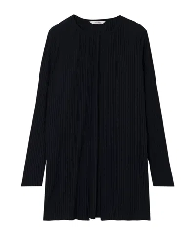 Max Mara Pleated Crepe Cardigan In Black