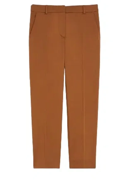 Max Mara Pleated Cropped Trousers In Orange
