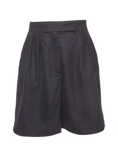 Pre-owned Max Mara Pleated Curved-hem Mini Skirt In Blue
