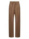 Max Mara Tobacco Stretch Cashmere Gatti Drawstring Trousers In Brown