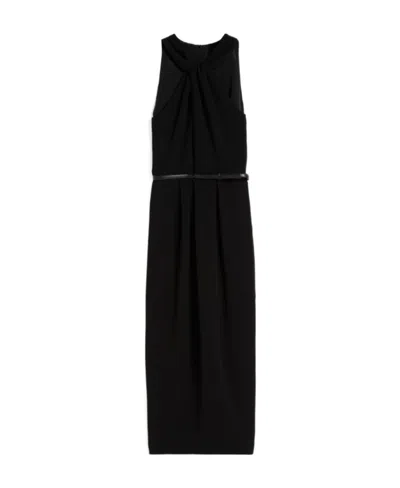 Max Mara Pleated Dress In Black