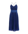 Max Mara Pleated Dress In Blue