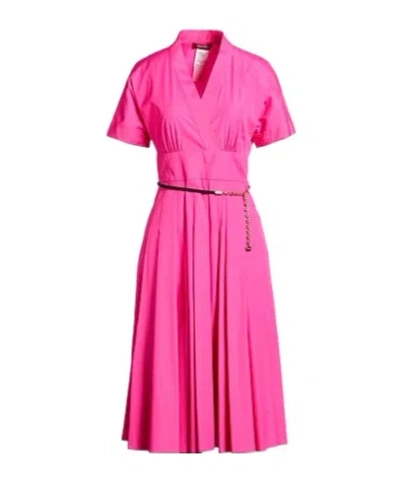 Max Mara Pleated Dress In Pink