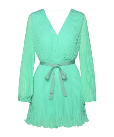 MAX MARA MAX MARA V-NECK PLEATED MINI DRESS