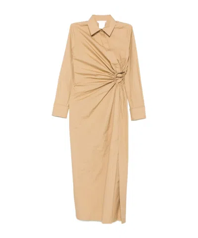 MAX MARA KNOTTED SHIRT MIDI DRESS