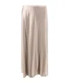 Max Mara Satin Longuette Skirt In Nude