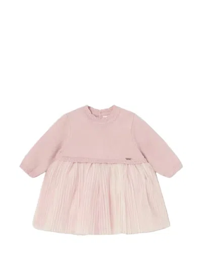 Max Mara Babies' Pleated Dress In Pink